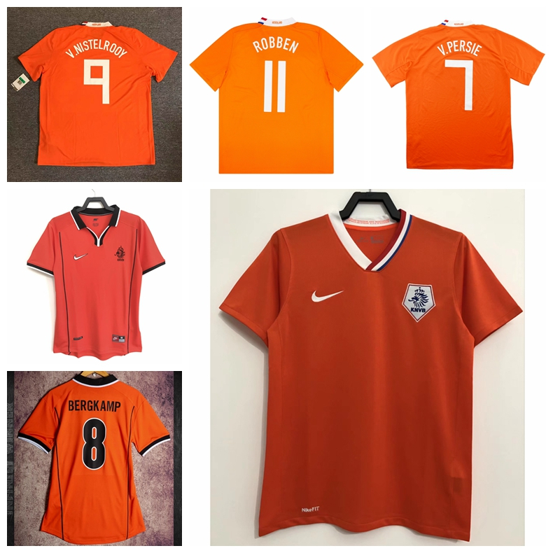 1998 年 2008 年荷蘭復古主場球衣足球麵包車 Nistelrooy Robben van Persie Berg