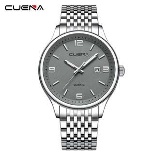 Cuena男士手錶原裝全新時尚休閒商務石英不銹鋼6071