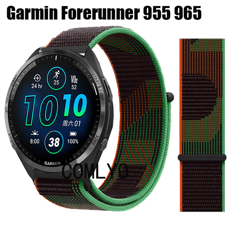 適用於 Garmin Forerunner 965 955 錶帶尼龍環柔軟智能手錶錶帶男士皮帶