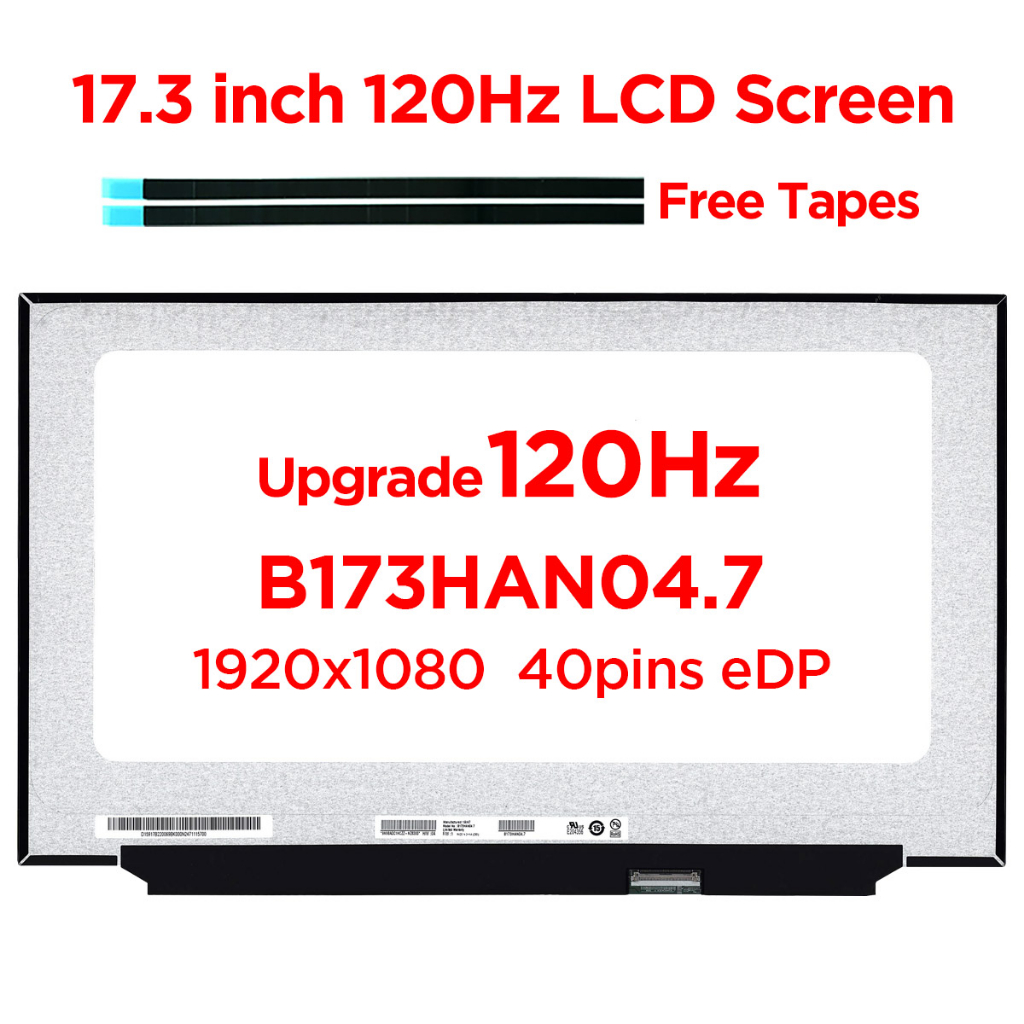 17.3" 120Hz 筆記本電腦屏幕 B173HAN04.7 適合 NV173FHM-NX1 適用於華碩 FX705