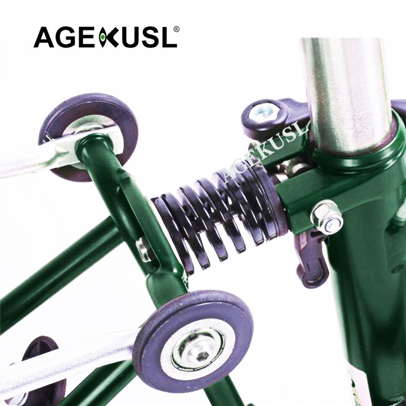 AGEKUSL Brompton自行車鋼的自行車後避震線圈彈簧懸架