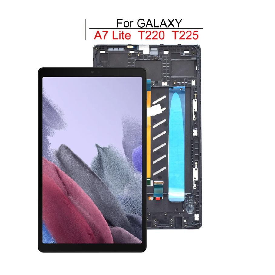 SAMSUNG 適用於三星 Galaxy TAB A7 Lite T220 T225 液晶顯示屏的原裝 LCD 帶框架,