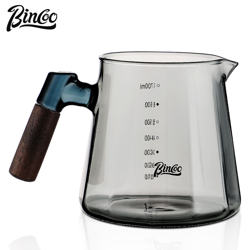 BINCOO 玻璃茶壺 咖啡壺 手沖咖啡分享壺帶刻度 耐熱掛耳多功能咖啡沖泡壺 800ML