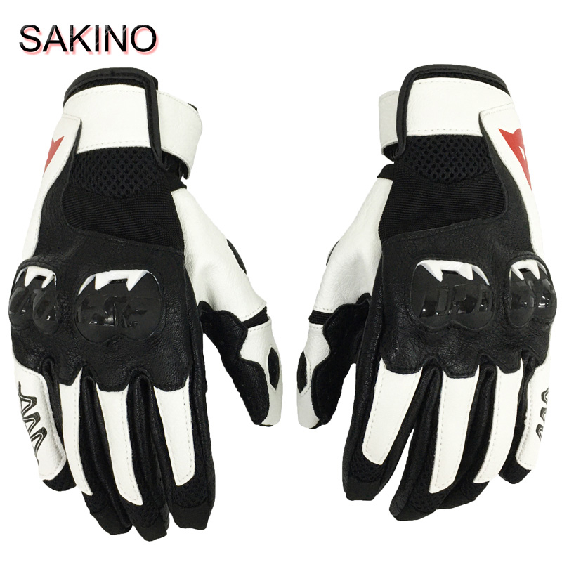 Sakino新款dainese C2摩托車真皮短手套賽車硬殼護手騎行手套摩托車裝備