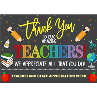 7x5 英尺老師感謝週背景橫幅感謝老師主題派對攝影背景學校教室裝飾