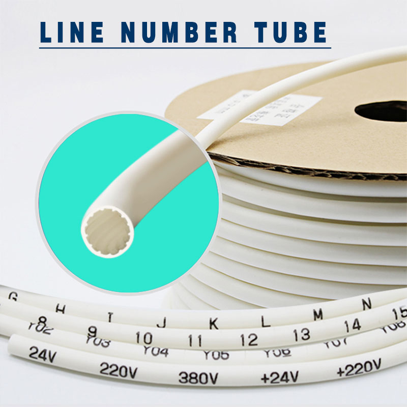 線號管 梅花管1卷 列印線標號碼管 PVC空白電線編號標籤套管 電工線碼管**&amp;-
