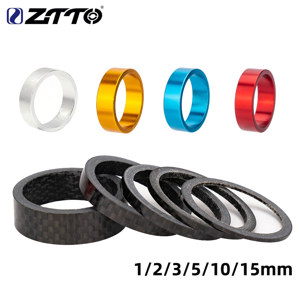 Ztto 自行車耳機墊圈閥桿墊片 5 10 15mm 鋁合金碳環適合 28.6mm 前叉轉向器
