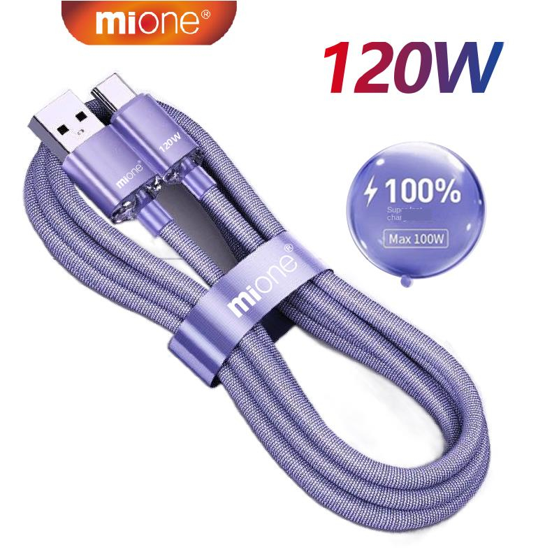 XIAOMI Mione 120W USB C 型數據線超快速充電數據線 6A 數據線 USB 充電器適用於小米華為 O