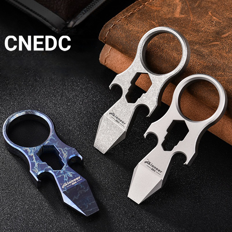 CNEDC Titanium Alloy EDC Small Tool Multi-function Crowbar O