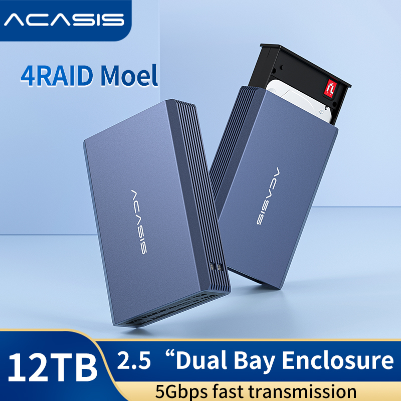 【阿卡西斯】ACASIS 磁片陣列 USB3.0雙硬盤盒 2.5寸筆記本移動硬盤盒 雙盤位硬碟櫃帶RAID功能外置硬盤盒