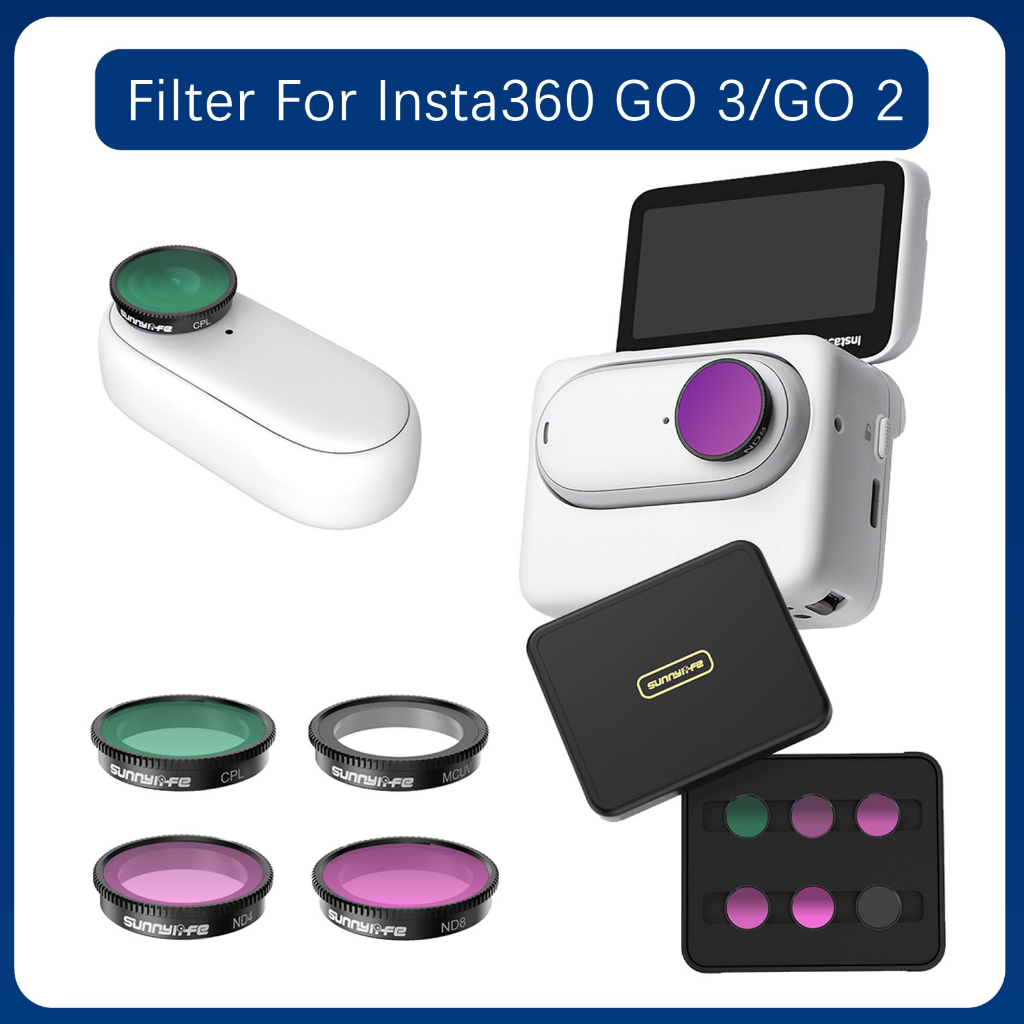 Sunnylife 適用於Insta360 GO 3/GO 2配件鏡頭濾鏡 ND CPL MCUV ND 組合濾鏡套裝