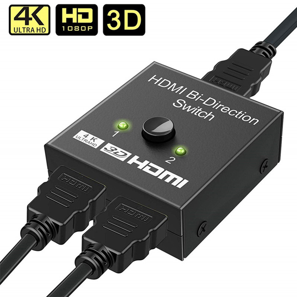 Hdmi 兼容分配器 4K 切換器 KVM 雙向 1x2/2x1 HDMI 兼容切換器 2 進 1 出,適用於 PS4/