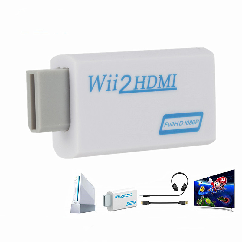Wii 到 HDMI 轉換器全高清 1080P Wii 到 HDMI Wii 2 HDMI 轉換器 3.5 毫米音頻用於