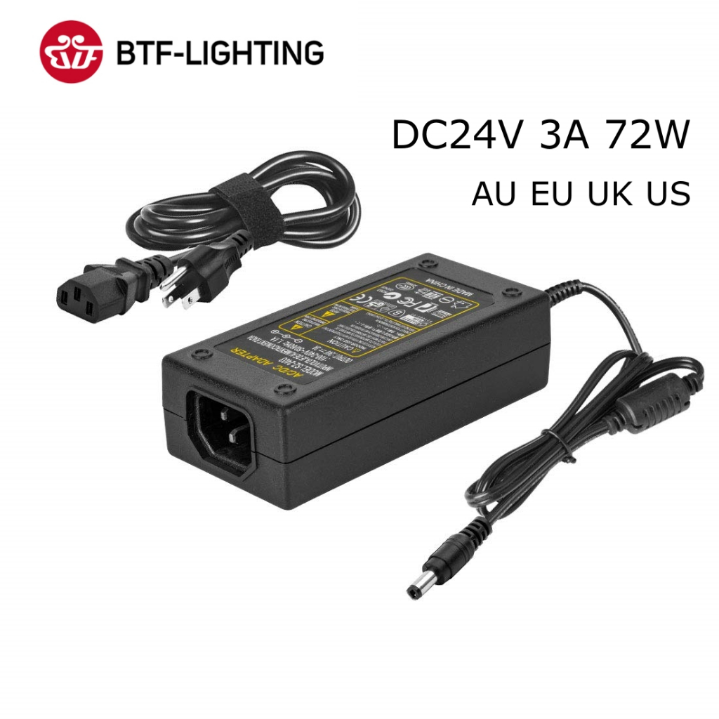 Btf-lighting DC24V 3Amp 電源,AC100-240V 至 DC24V3A Max72W 設備變壓器