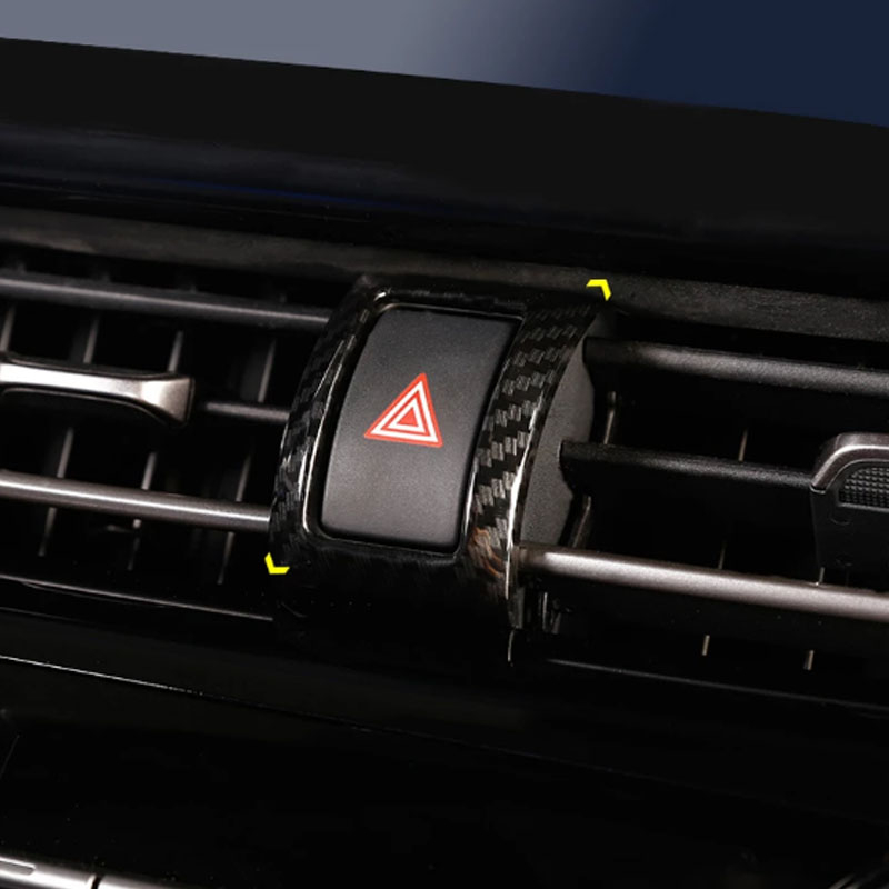 汽車內飾應急燈按鈕框架蓋貼紙汽車雙閃光燈應急燈按鈕框架裝飾蓋裝飾適合豐田 CHR C-HR 2016-2018 汽車配件