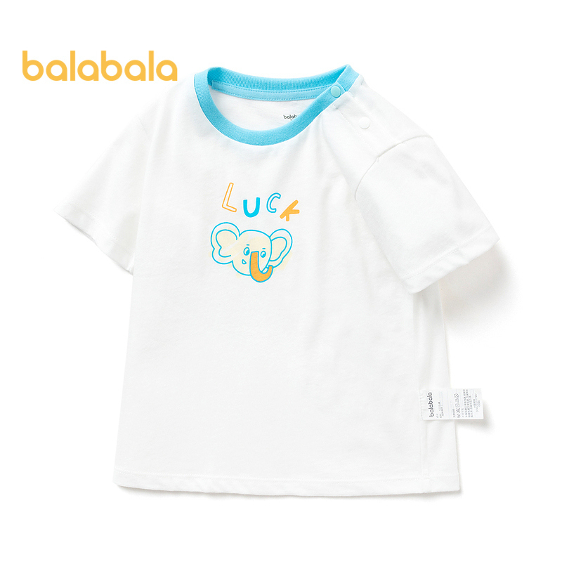 balabala 嬰兒t恤男嬰女孩t恤兒童短袖夏季襯衫衣服純棉時尚可愛