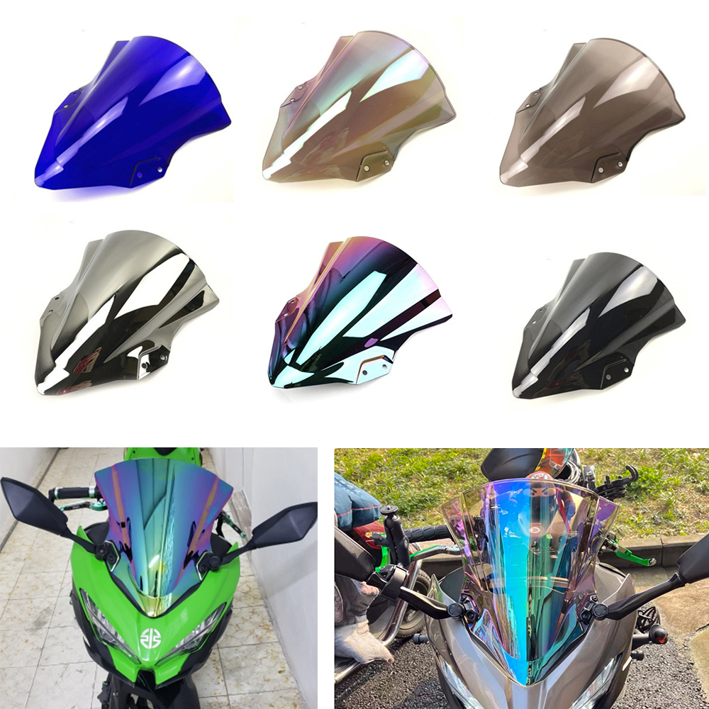 KAWASAKI 擋風玻璃適用於川崎忍者 400 Ninja400 2018 2019 2020 2021 雙氣泡擋風玻