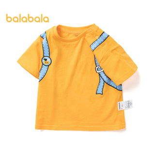 balabala 嬰兒短袖 T 恤嬰兒襯衫男孩女孩上衣夏季時尚可愛趣味酷