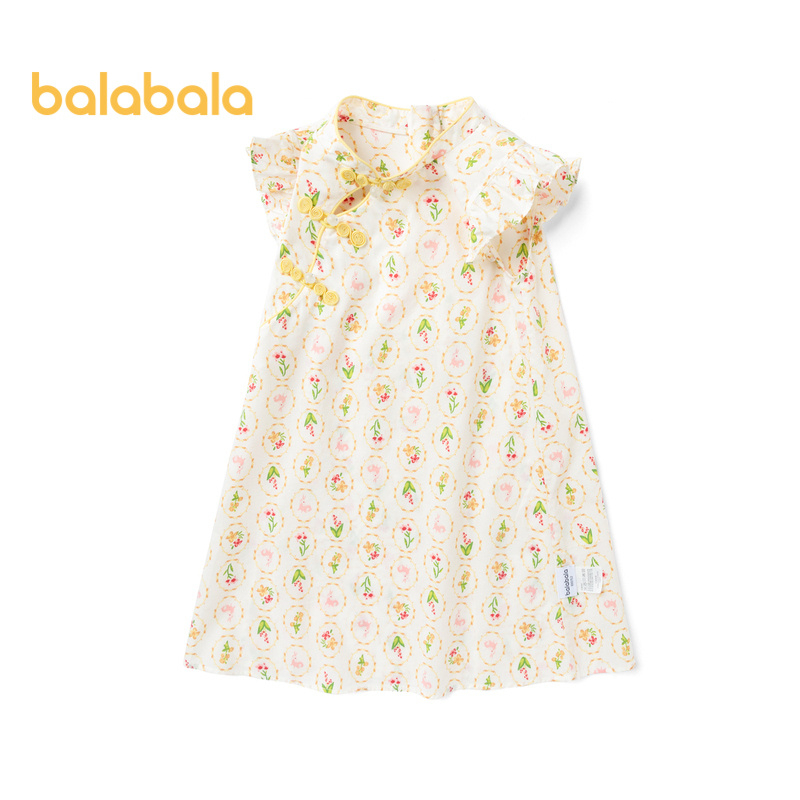 balabala 女童連衣裙夏裝2023新款兒童連衣裙兒童旗袍