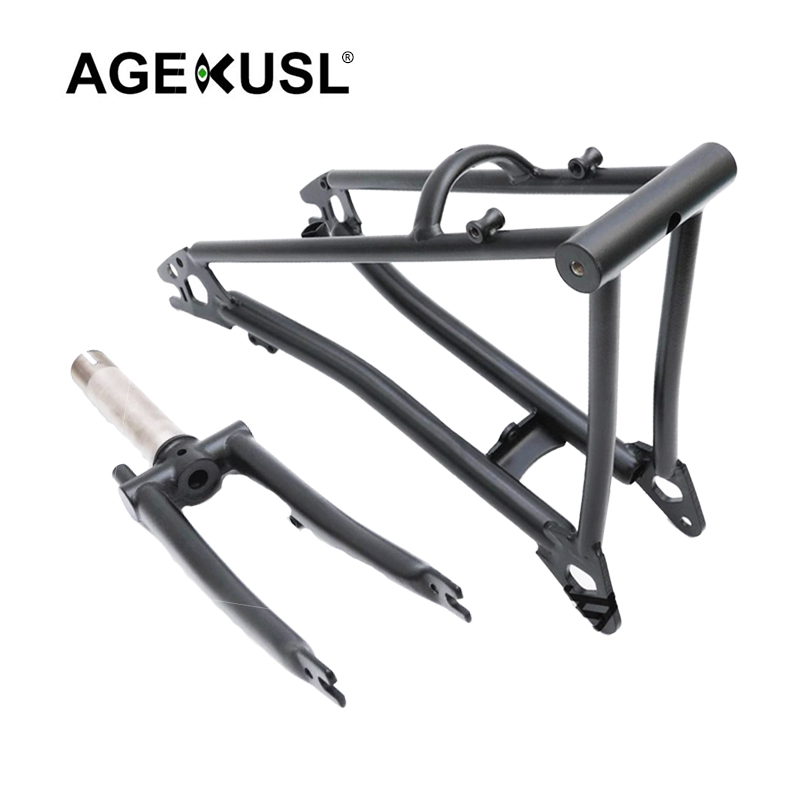 Agekusl 自行車前叉後三角叉鈦合金用於 Brompton Pline 折疊自行車