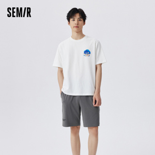 Semir 男士 2 件套 T 恤和短褲套裝夏季日常舒適透氣卡通印花休閒短袖睡衣