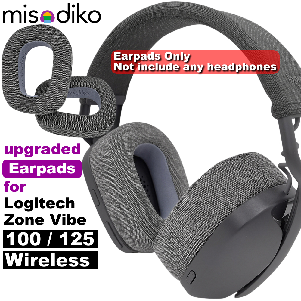 Misodiko 升級耳墊更換適用於羅技 Zone Vibe 100 / 125 / 無線耳機