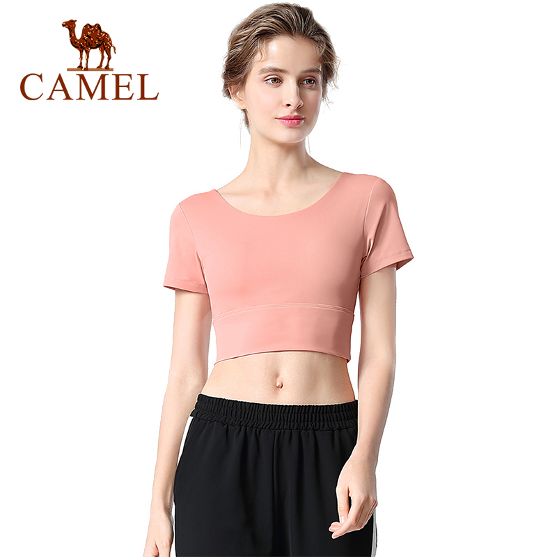 Camel 女士瑜伽健身短袖跑步運動T恤