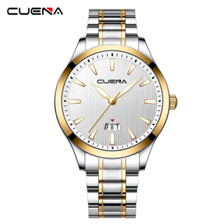 Cuena 男士手錶原創品牌休閒風格商務不銹鋼石英防水 6088