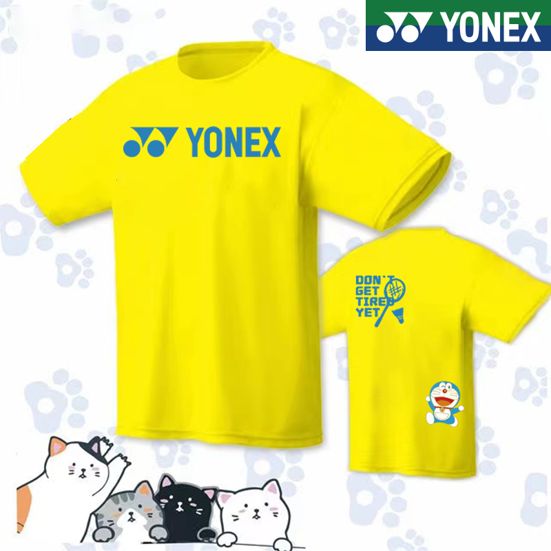 Yonex 2023羽毛球服男女短袖速乾網球士兵球衣青少年學生比賽訓練班服錦標賽球衣