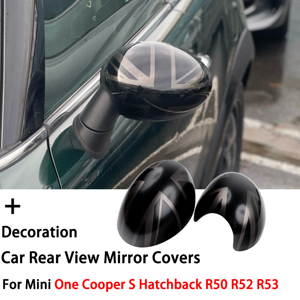2 件適用於 Mini Cooper R50 R52 R53 後視鏡側後視鏡貼紙蓋帽英國國旗汽車造型配件