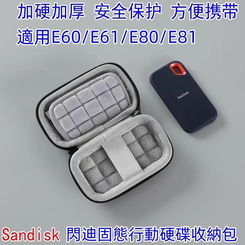 現貨 Sandisk閃迪行動固態硬碟收納包 適用E60/E61/E80/E81固態硬碟保護殼