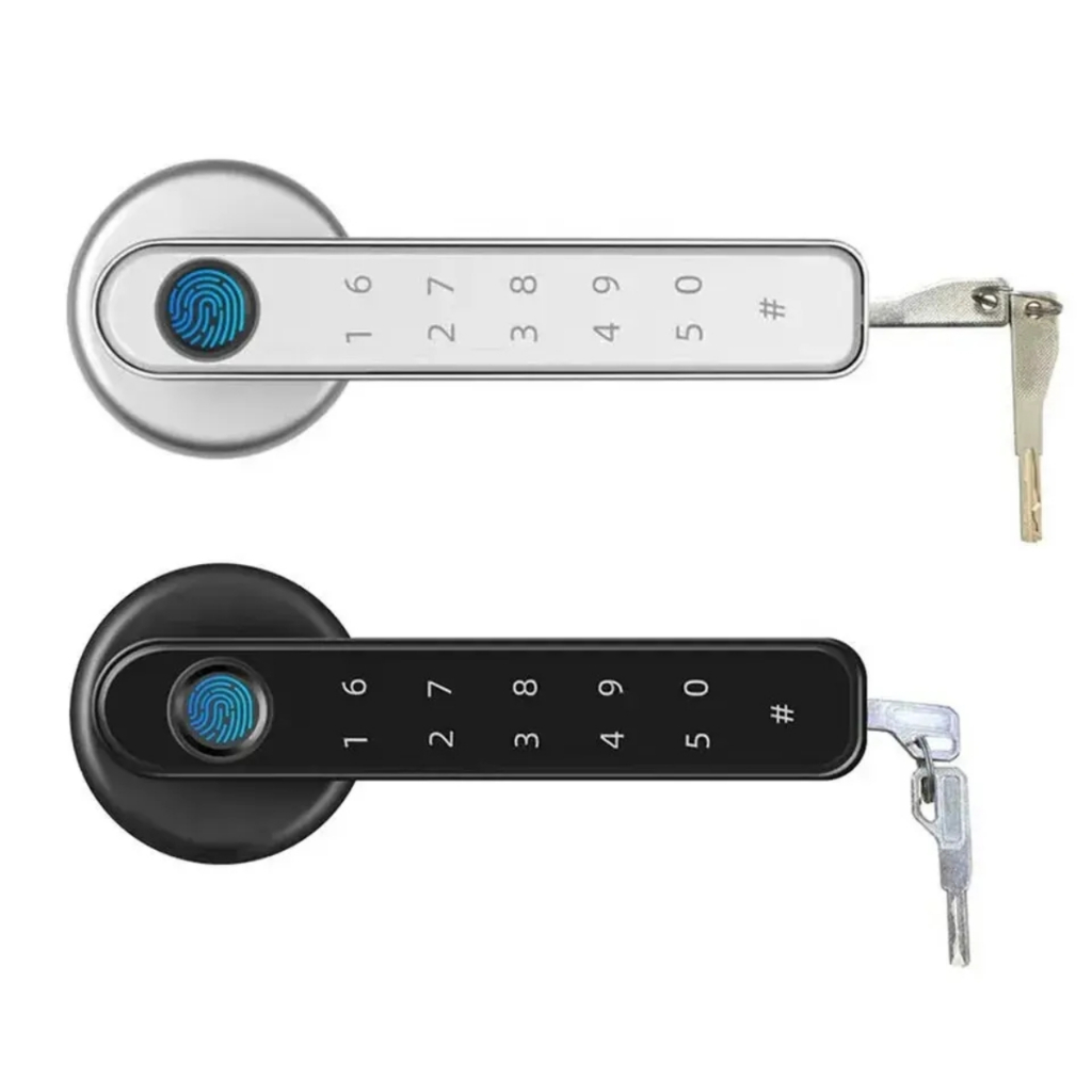 智能門把手指紋密碼門鎖 數字門鎖 帶鑰匙的門鎖 房門安全鎖 門鎖套裝