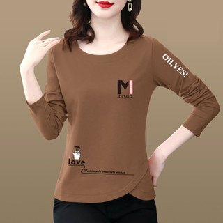 5xl 超大號女式寬鬆上衣長袖 Wanita Baju 上衣 Blus O 領尼龍襯衫秋季 #296