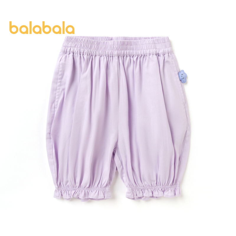 balabala 女童褲子兒童短褲時尚夏裝2023新款兒童休閒褲