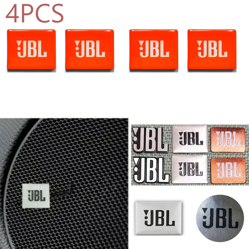 4 件裝 JBL 汽車音響貼紙揚聲器貼紙內部中央控制揚聲器合金迷你徽章適用於 2012-2016 2017 2018 2