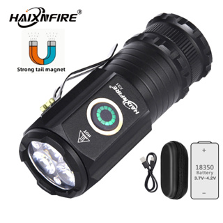 Haixnfire X31 USB可充電LED迷你手電筒戶外野營燈戶外裝備燈強尾磁鐵工作泛光燈