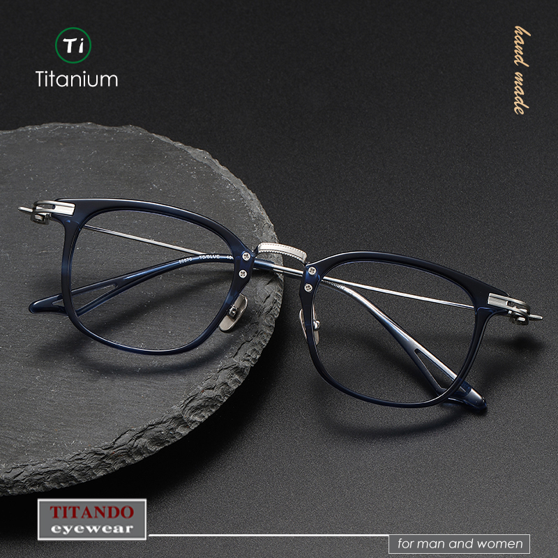 日系休閒風格 商務長方形眼鏡框 鈦彈簧 男士光學眼鏡 MASUNAGA同款設計