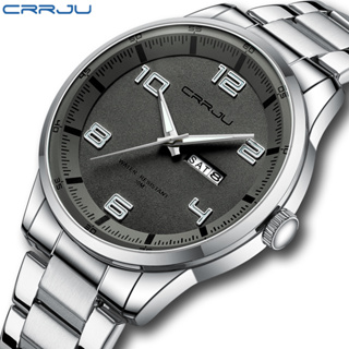 Crrju 原裝全新男士手錶多功能夜光簡約時尚商務模擬石英不銹鋼防水 5005 X