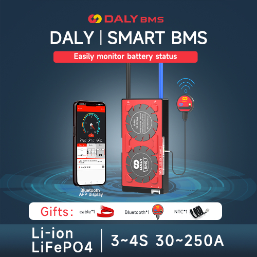 全新 DALY Smart BMS Li-ion 3s LiFePO4 4s 電池管理系統 12V 30A-250A(可