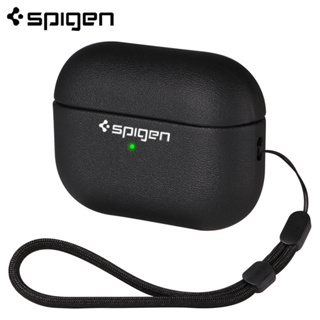 適用於 Airpods Pro 2/Pro/Airpods 3 全保護耳機套帶掛繩帶的 Spigen 皮革盔甲矽膠套