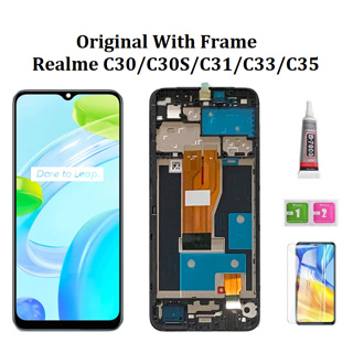 Realme C30 C30S C31 C33 C35液晶顯示器帶框架液晶顯示器帶觸摸屏