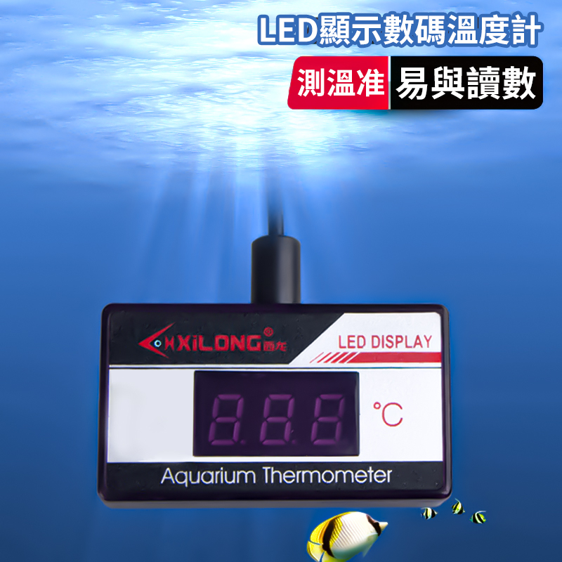 LED防水數顯感溫器魚缸溫度計水族箱潛水測溫計電子水溫計