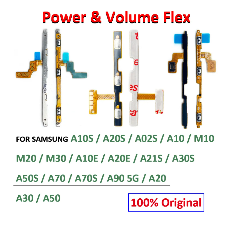 SAMSUNG 電源開關音量側按鈕鍵 Flex 適用於三星 A10S A20S A02S A10 A10E A20E A