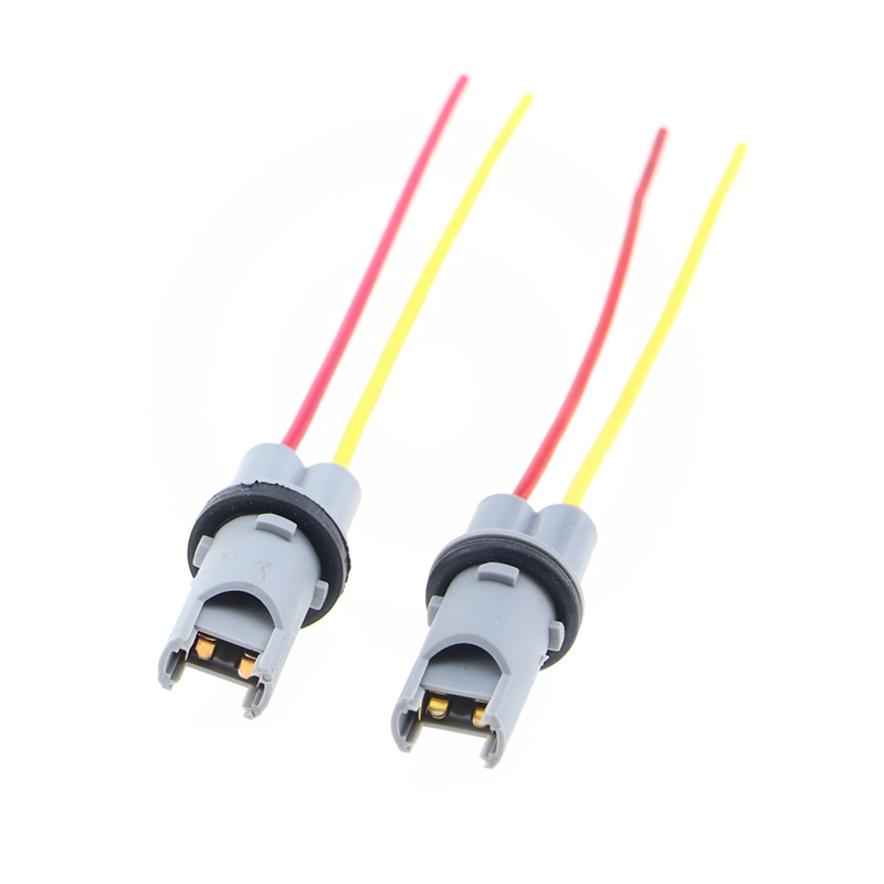 2pcs T10燈泡插座連接器燈座汽車燈座帶電纜(加長型)