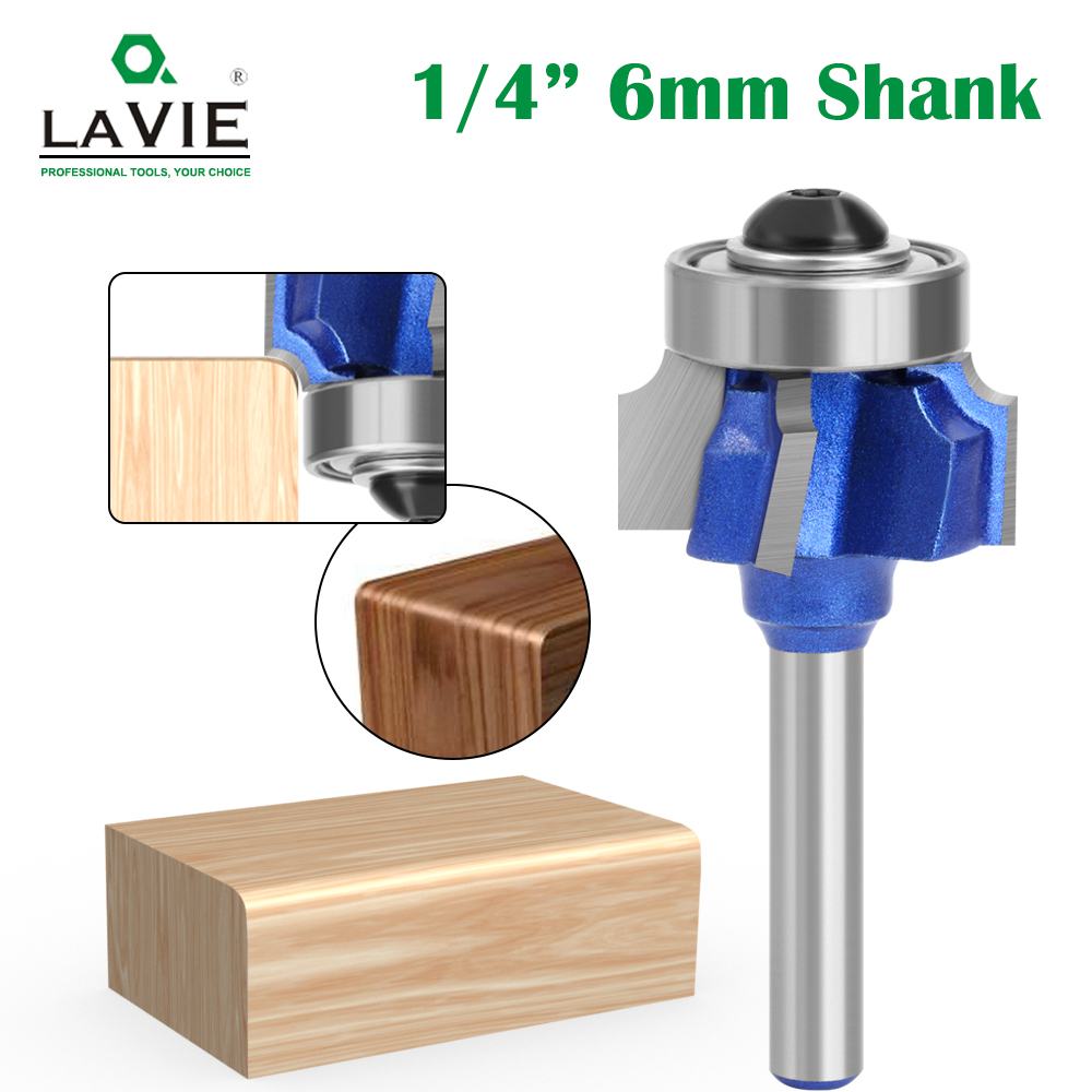 Lavie 6mm 1/4 柄高品質 4 刃路由器鑽頭套裝工作銑刀 R1 R2 R3 修邊刀刃