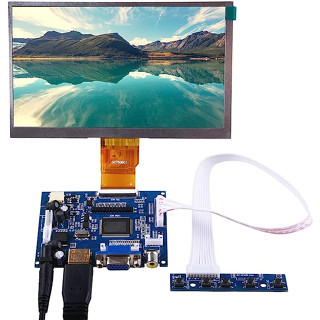 52pi 7 英寸 1024 x 600 HDMI 螢幕液晶顯示器,帶驅動板顯示器,適用於樹莓派