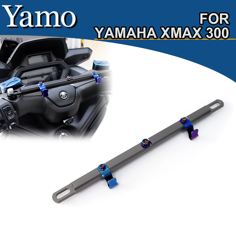 山葉 適用於yamaha XMAX300 125 250 V1 V2多功能橫桿CNC鋁合金帶掛鉤加長桿Baphomet風
