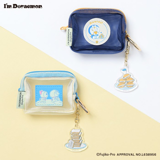 日本 哆啦A夢 小巧化妝包 透明網紗補妝收納包 卡通可愛零錢包 口紅包