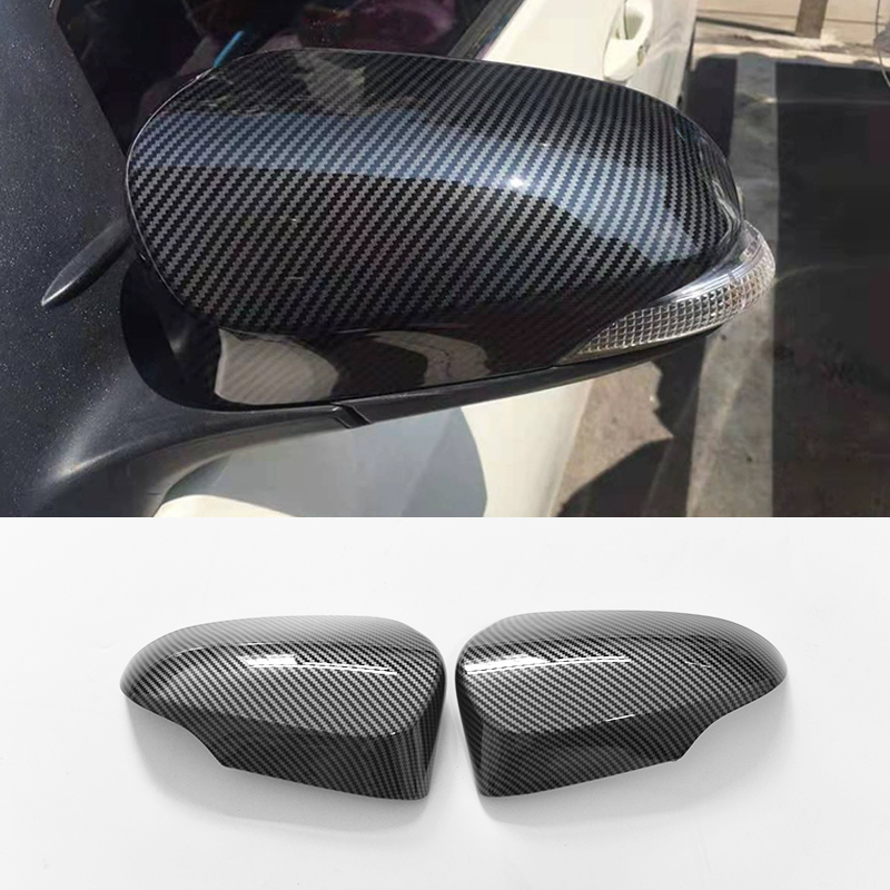 丰田威驰 適用於 TOYOTA VIOS YARIS 2014-2022 碳纖維花紋汽車後視鏡外殼更換,VIOS YAR
