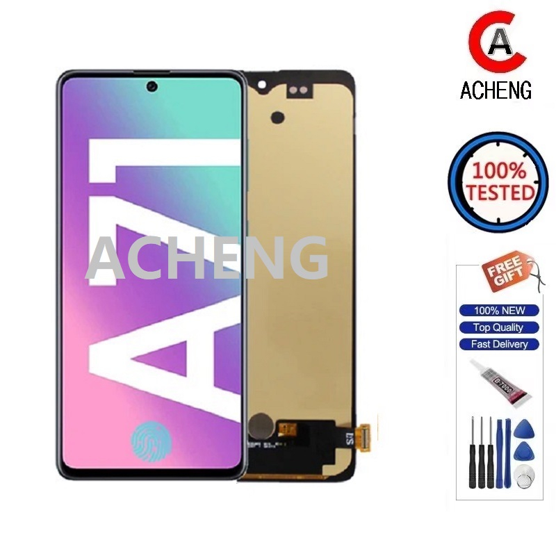 Acheng 兼容三星 Galaxy A71 A715 A715F A715FD 液晶觸摸屏數字化儀更換